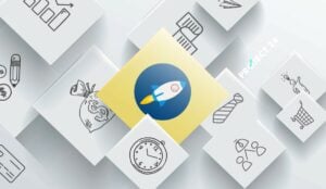 Illustration of various finance-related icons, including a clock, money bag, bar graph, and a central rocket icon, signifying the Project 24 initiative.